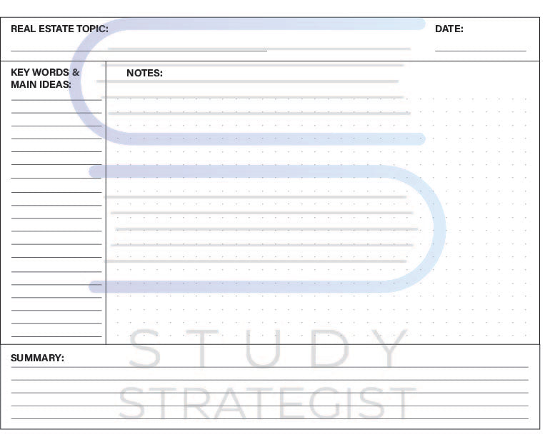 Cornell Notes Template - Real Estate