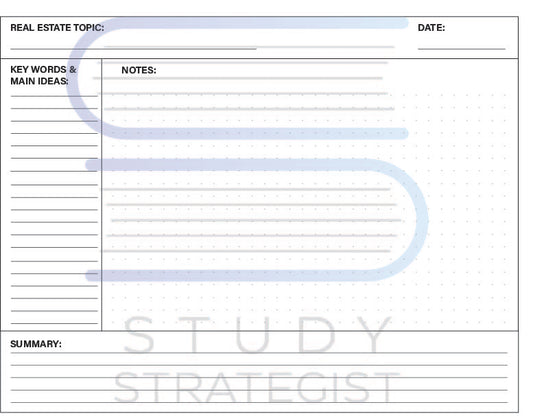 Cornell Notes Template - Real Estate