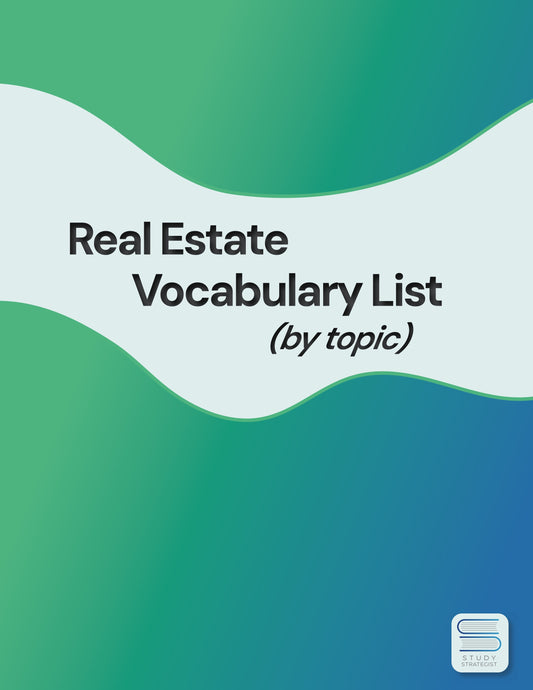 Real Estate Vocabulary List - By Topic