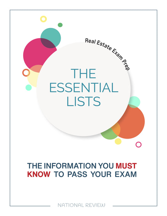 The Essential Lists - Information you MUST KNOW to Pass Your Exam